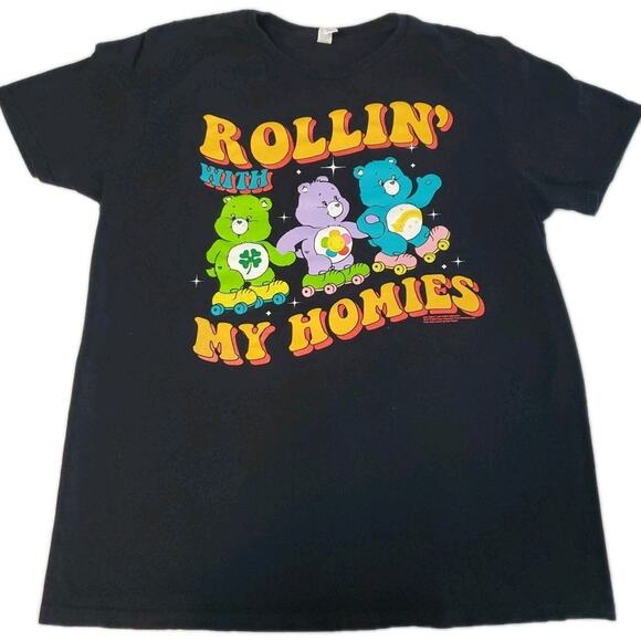 Care Bears Women's Tshirt Multicolor Size Large 100% Cotton Short Sleeve Graphic - Picture 1 of 12